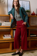 Cargar imagen en el visor de la galería, Pantalon flare lisa rojo
