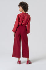 Cargar imagen en el visor de la galería, Pantalon flare lisa rojo
