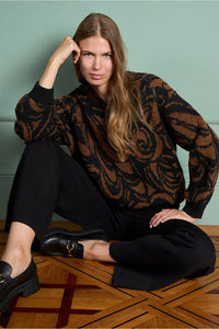 Pantalon ancho lisa negro