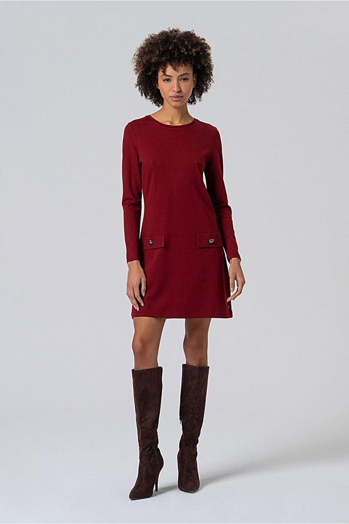 Vestido corto lisa rojo ingles