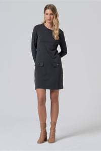 Vestido corto lisa gris oscuro