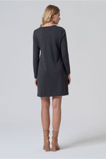 Cargar imagen en el visor de la galería, Vestido corto lisa gris oscuro
