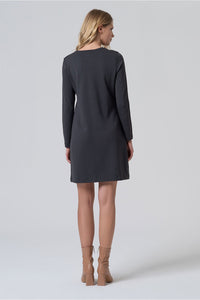 Vestido corto lisa gris oscuro