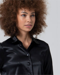 Camisa satinada Liki negro