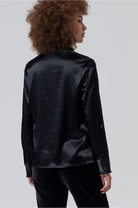 Camisa satinada Liki negro