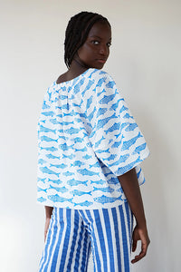 Blusa peces azul