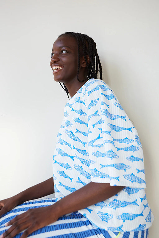 Blusa peces azul