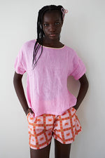 Cargar imagen en el visor de la galería, Blusa lino flake rosa
