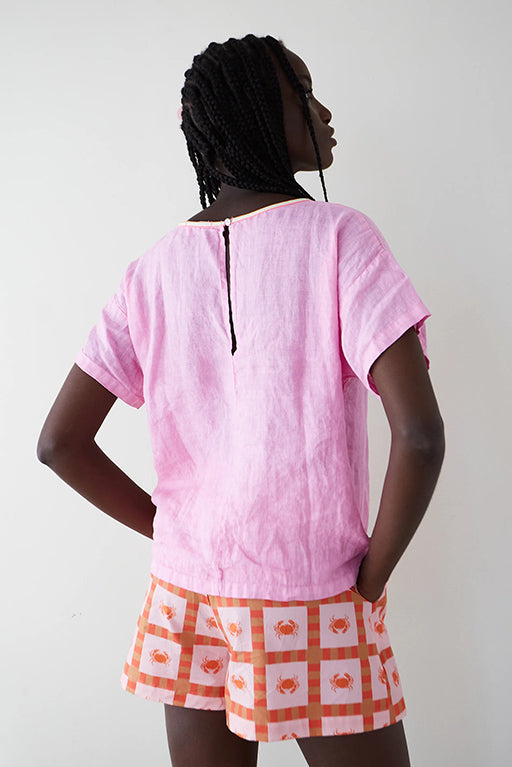 Blusa lino flake rosa