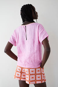 Blusa lino flake rosa