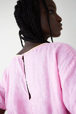 Cargar imagen en el visor de la galería, Blusa lino flake rosa
