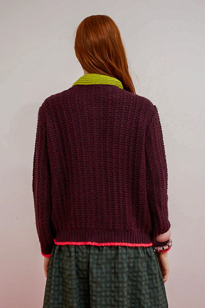 Cardigan grace berenjena