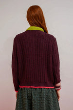 Cargar imagen en el visor de la galería, Cardigan grace berenjena

