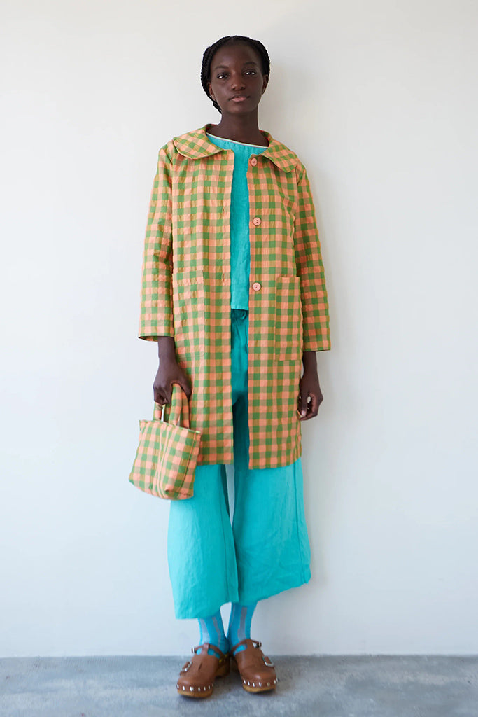 Gabardina vichy coral