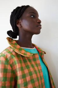 Gabardina vichy coral