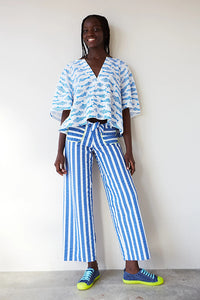 Pantalon crop aloha azul