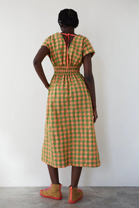 Vestido caricia vichy coral