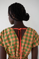 Cargar imagen en el visor de la galería, Vestido caricia vichy coral
