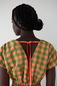 Vestido caricia vichy coral