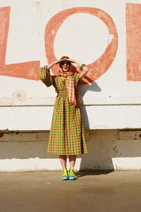 Vestido caricia vichy coral